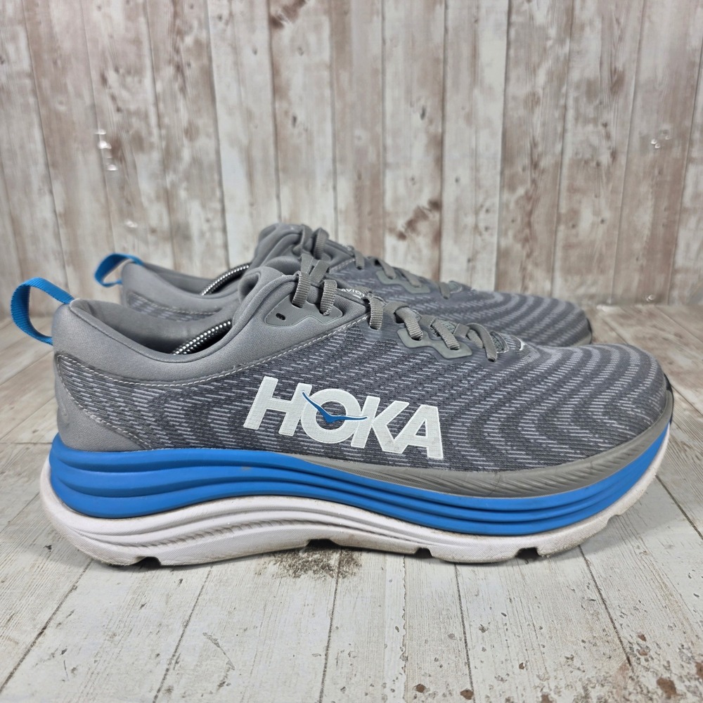 Hoka Gaviota 5 Mens Running Shoes Grey Blue Stability Sneakers 1127929 Size 13D